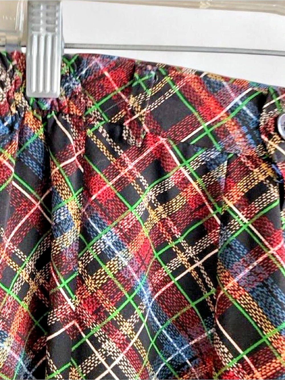 Vintage Style Plaid Maxi Skirt Black & Red Multicolor Buttoned | Y2K MEDIUM - Picture 4 of 8